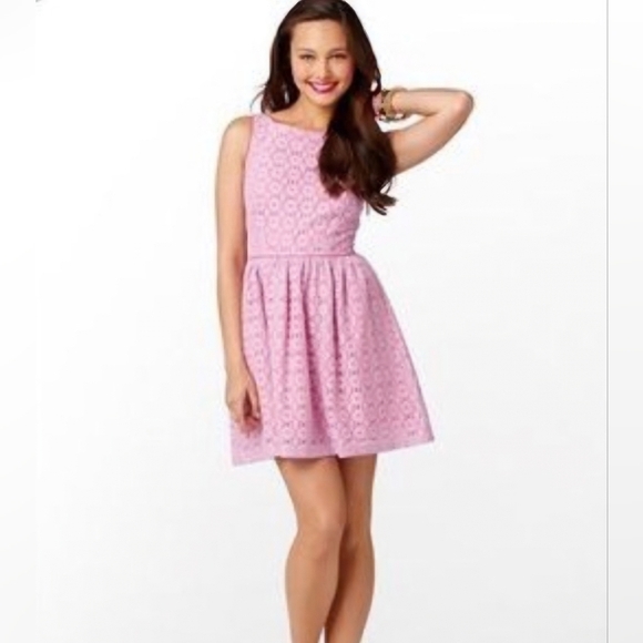 Lily Pulitzer Small Cotton Blend Aleesa Mini Dress Pink Floral - Picture 3 of 13